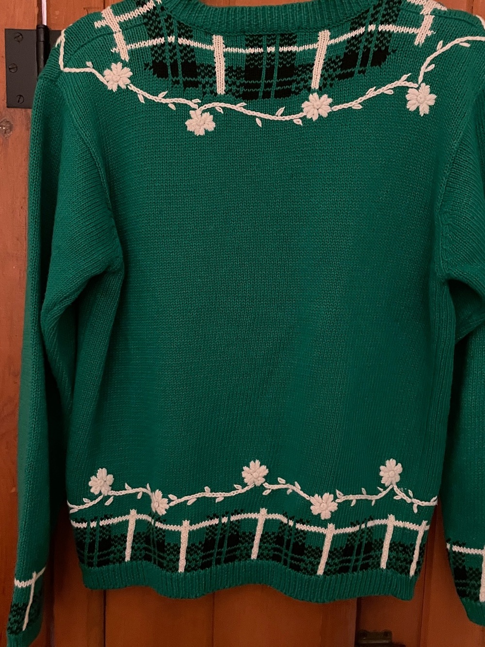 Vintage Pendleton Classic Green Plaid Floral Embroidered Cardigan Sweater S - Picture 5 of 7
